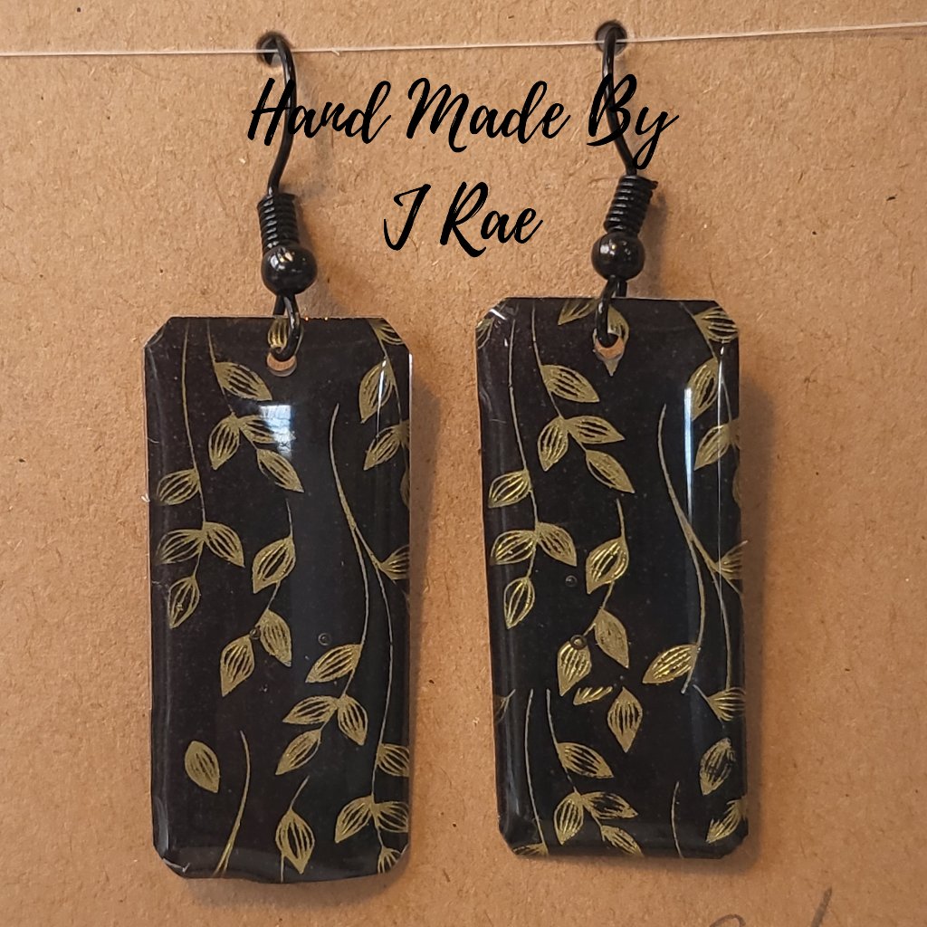 Hand Made By J Rae Gold Vine Earrings. Style E1012
